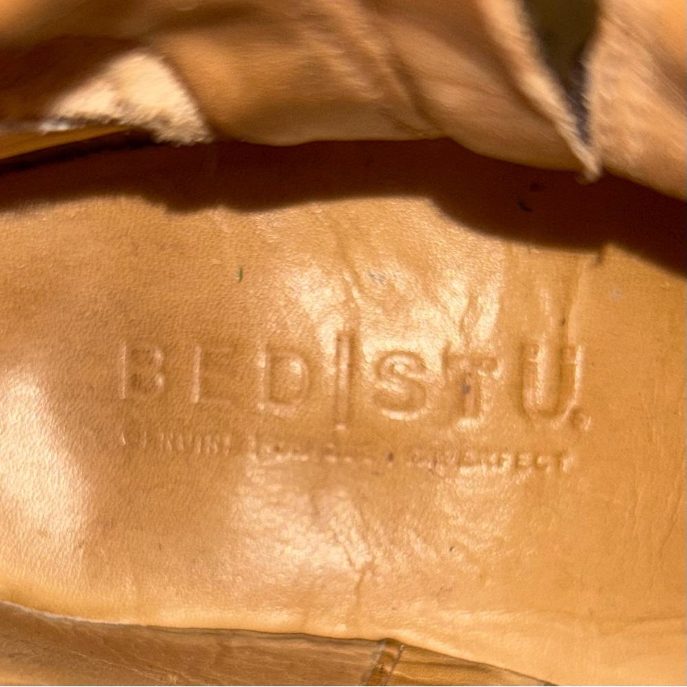 BED STU Becca Buckle Boot Size 6.5 Tan Rustic Leather Dual Zipper Ankle - Picture 13 of 14